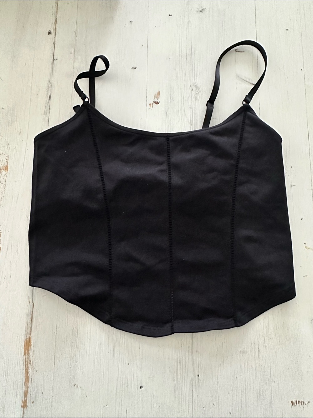Black built in bra top tank cropped fitted aerie American eagle women’s small